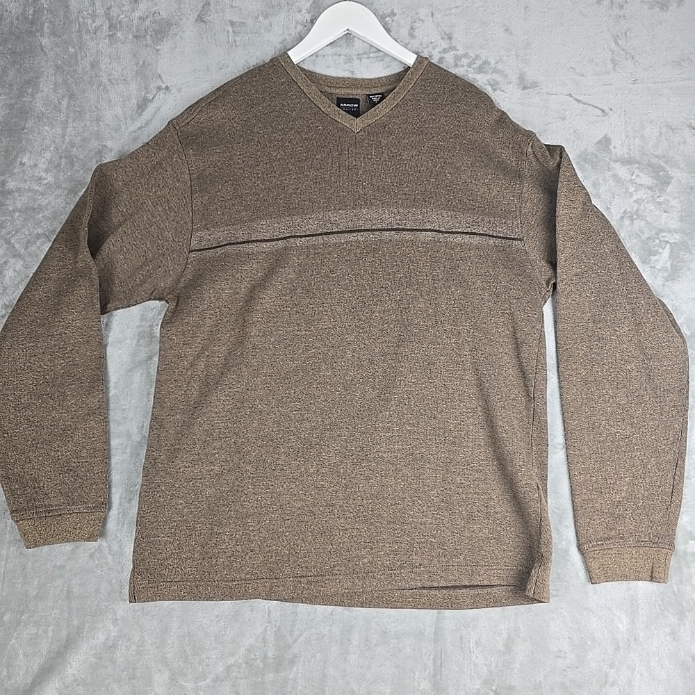 Arrow VTG Mens Pullover Sweater‎ Large Brown Grunge 90s